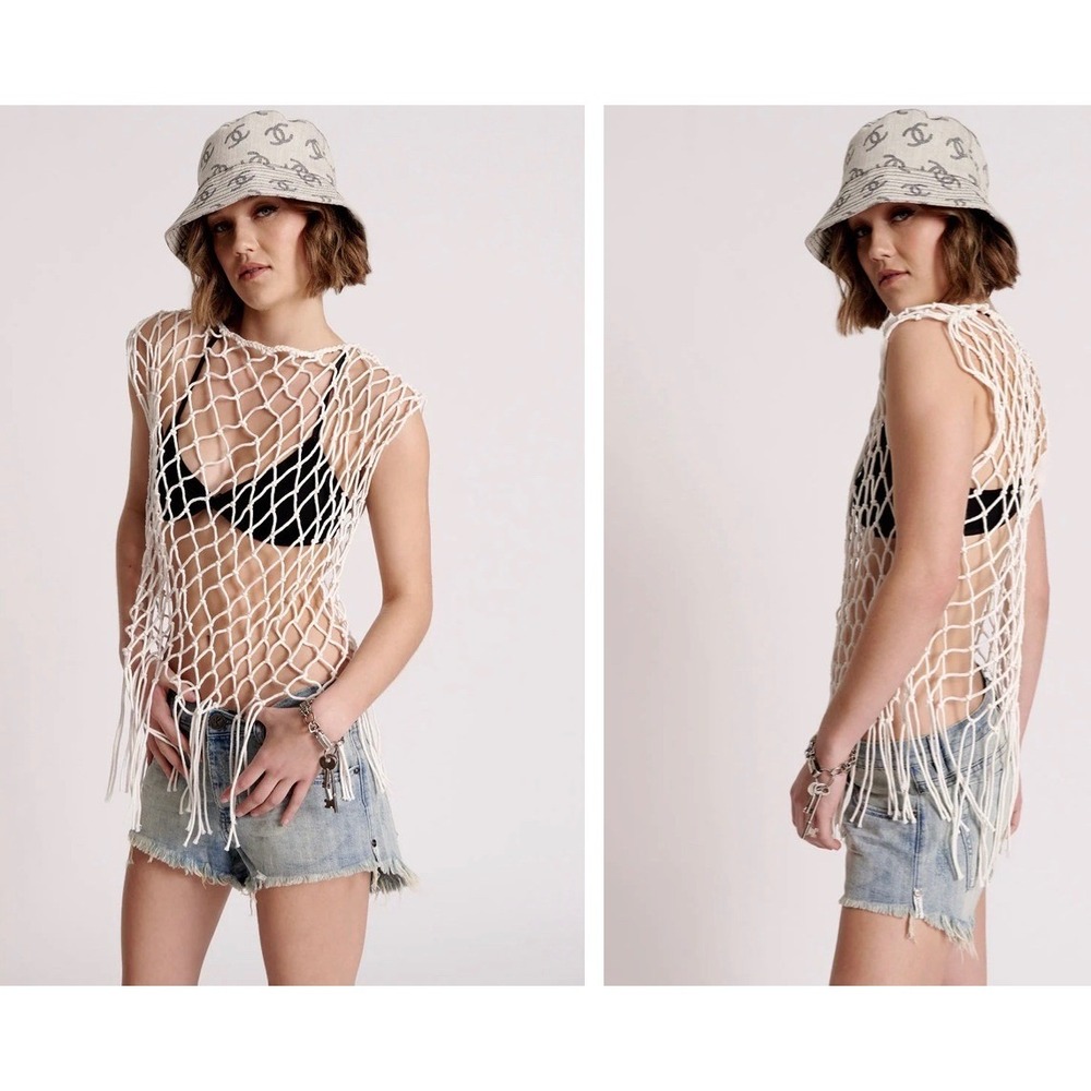 One Teaspoon NEW Hand Knotted Castaway Top Natural Size Med MSRP $110